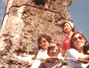 Church Tower near Mayon Volcano
