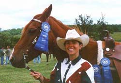 Letitia with one of her prize-winning horses