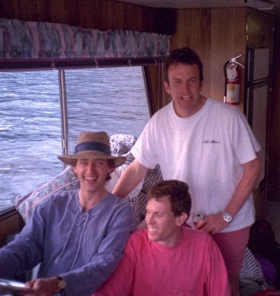 John, Russ and Ian on a boat in the Shuswap