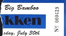 Dokken Ticket Stub
