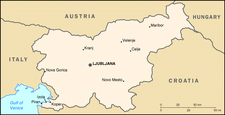 [Country map of Slovenia]