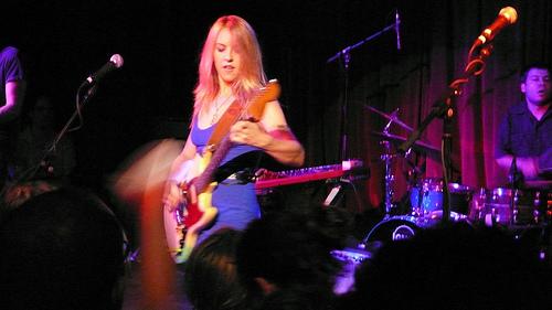 Liz Phair and drummer Dan Leali at the Hiro Ballroom, New York, June 25th, 2008, photographed by Trent Vanegas