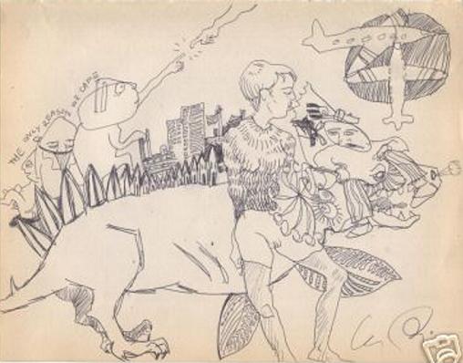 Liz pen/ink drawing from 1993
