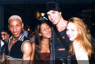 Toy, Andrea, Marcello (Dance Manager at the Amnesia Disco) and Stephanie (58474 byte)