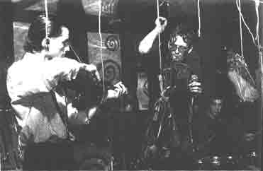 Russell, Jarvis and Magnus onstage in 1986