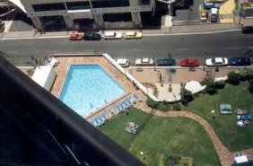 View from our balcony (if you look realllllllly closely - there's actually a topless chick sunbaking down there...)
