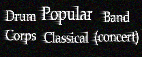 Imagemap: Drum corps, popular, classical, & concert band. See below for links.