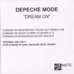 Dream On - 3-трэковый пробный промо CD-R - задняя обложка