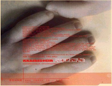 Sonne Promo Single - back cover