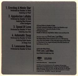 Selected Songs From The Film First Love, Last Rites back cover sticker