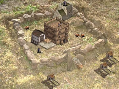 Doch Bruder 2 hat seine Wasserburg (noch mit leerem Graben) bereits mit Untertanen gefllt