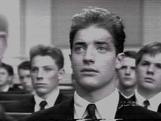 David in the chapel with a bump on his forehead from a brawl.