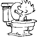 Calvin is SO cute! Even when he is flushing himself down the toilet!