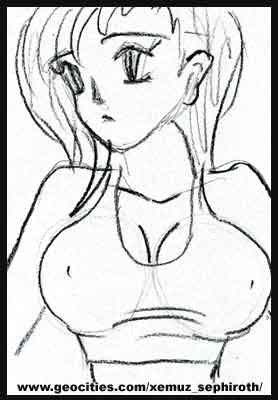 Tifa Lockheart, El cuerpo esta mas o menos falta mucho trabajo en este boceto.