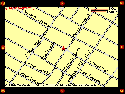 A map of the area around Club Ezra