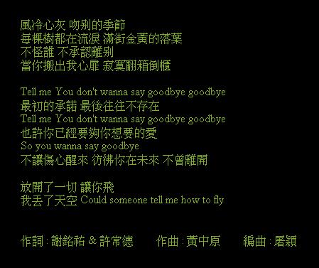 Don't Say Goodbye