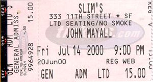 John Mayall: Slim's, Fri Jul 14 2000