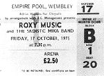 Ticket@WEMBLEY, Empire Pool, 17/Oct/73