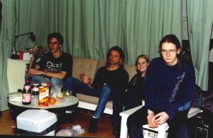 the band stressing in the studio