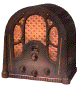 Picture of antique radio, for decoration only.