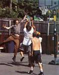 Billy playing basketball with the Beastie Boys