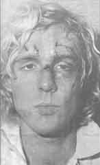 Face of Evil: Crazed Michael Abram, following treatmen after brave Olivia Harrison beat him off as he attacked her husband George