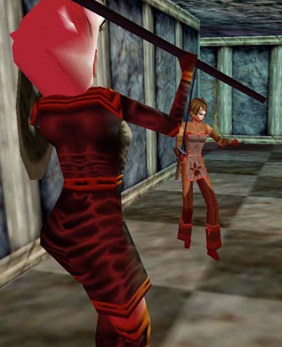 Cerraphine and Tendaru (of Stonefist Warriors) doing a re-unitation dance