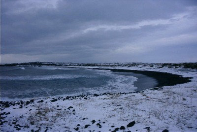 Black sand beach