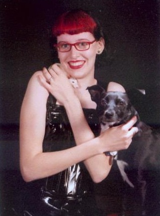 Sarah Ball with her dog and her rat