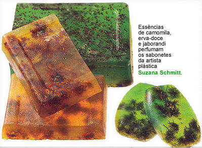 Alguns sabonetes artesanais feitos por Suzana