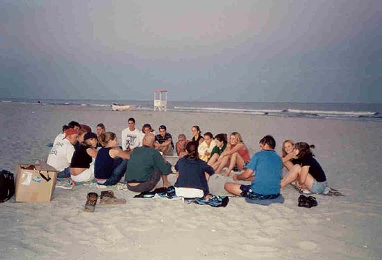 on the beach