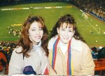 Angie and her sister at the Giant Stadium