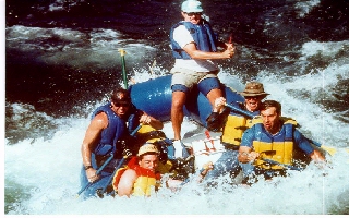 Crashing thru the waves at Satan's Cesspool on the South Fork American