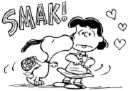 Snoopy kissing Lucy