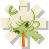 this one is great.  a kawaii little angel pixie, complete with halo and sweet gaze, vomiting this disgusting shit
