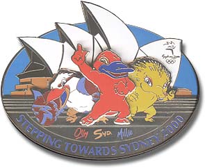 Stepping towards Sydney 2000 oversize pin