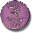 Purple Round Sydney 2000 pin