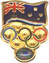 National Olympic Committee Pin with Flag and Opal
