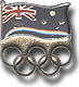 AOC Silver color Flag & Rings Pin