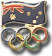 AOC Gold color Flag & color Rings Pin