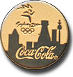 Coke Round Gold Cityscape pin