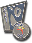 Modern logo Head & Arms pin