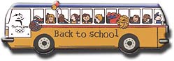 Back to School Bus - Fixed Wheels Yellow pin