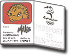 Millie Passport to Sydney 2000 pin