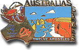 Mascots on Tour - Twelve Apostles Pin