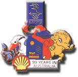 Shell Mascots, 99 Years in Australia pin
