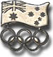 AOC Sterling Silver Flag & Rings Pin