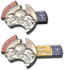 Mascots Birthday Moving Pewter pin