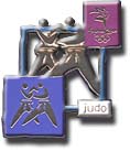 Judo, Cutout Pictogram Pin