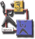 Tennis, Cutout Pictogram Pin